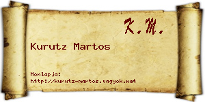 Kurutz Martos névjegykártya